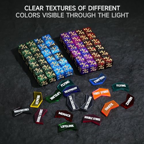 SIXPOINTS MTG +1/+1 Spielsteine, 6-seitige Würfel- und Keyword-Zähler, 12 mm, für Magic The Gathering, MTG, TCG, Kartenspiele, Zubehör… – Ansicht 5