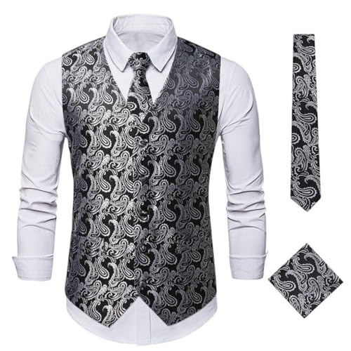 Chaleco bordado floral masculino para lucir esbelto en fiestas