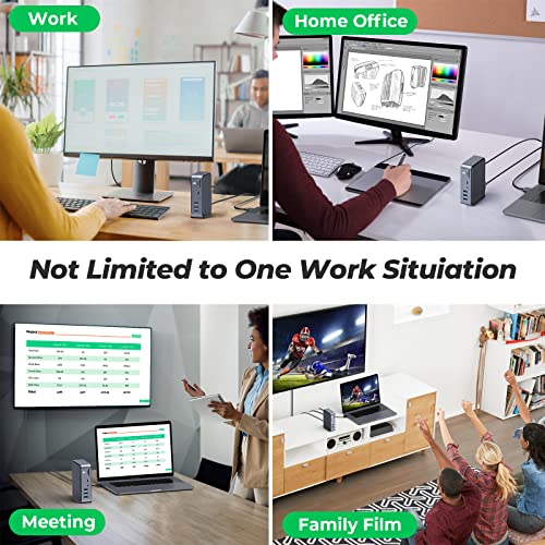 Usb C Docking Station Dual Monitor For Macbook Pro/Air, 13 In 2 Usb C Dock Dual 4K Hdmi For Mac, Docking Station With 2 Hdmi, Vga, 5 Usb, Usb C Pd3.0, Gigabit Ethernet, Sd/Tf, Plug And Play #TOP5