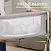 Jimglo 3 in 1 Baby Bassinet, Rocking Bassinets with Comfy Mattress and Wheels, Adjustable Height Bassinet Bedside Sleeper, Easy Folding Portable Crib for Newborn (Grey)