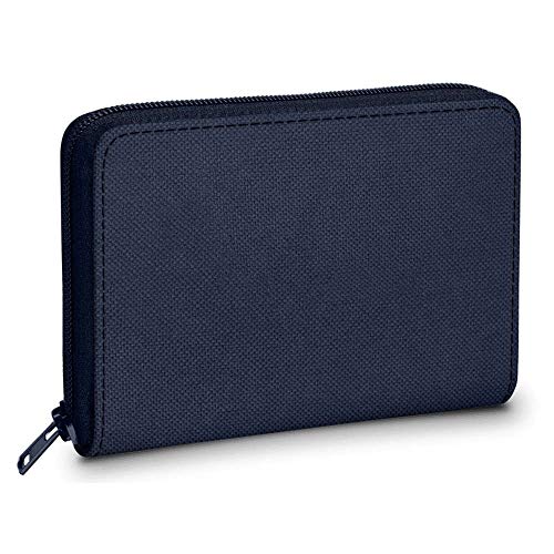 Image of DailyObjects Blue Nylon Women's Card Wallet | Made with Ballistic Nylon Material | Carefully Handcrafted | Holds up to 20 Cards | Slim and Easy to Fit in Pocket | Zip Closure | Made with Ballistic Nylon Material