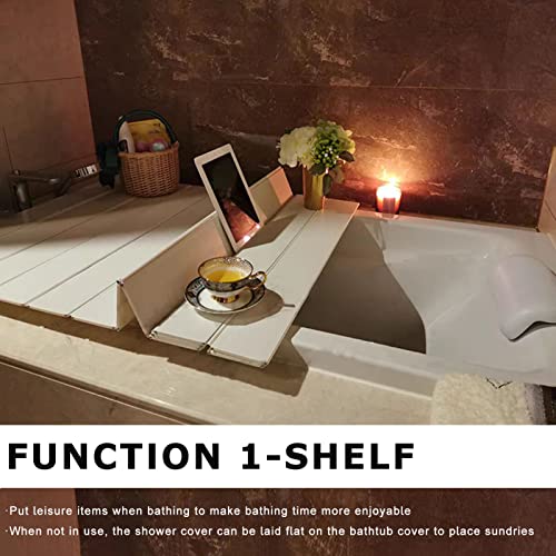 LXSEHN Badewannenabdeckung, 70X170X0.7CM Faltbar Badewanne Brett wasserdichte Staubdichtes Bathtub Tray, Isolierung PVC Badewannen Belastbar Dämmplatte für Hause, Badezimmer SPA Erfahrung
