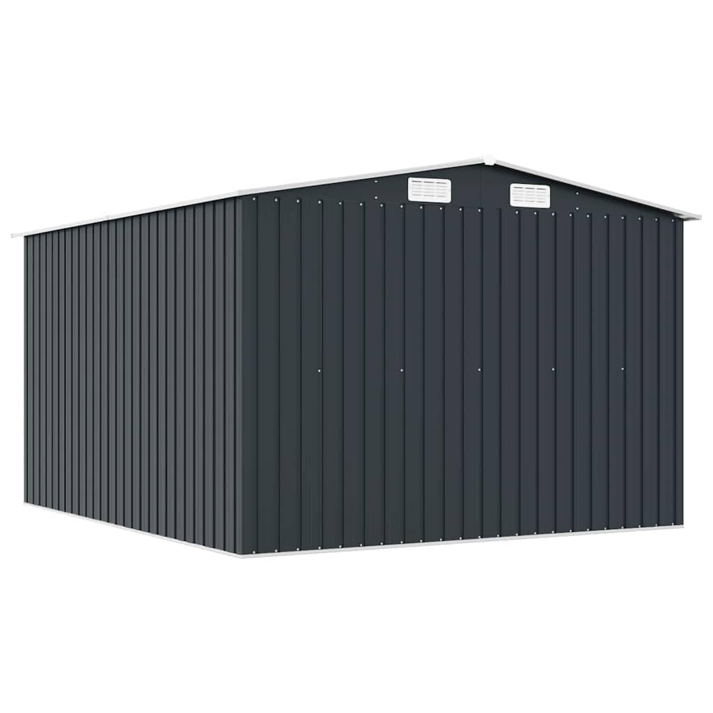Gerätehaus Geräteschuppen Gartenhaus Garten Schuppen Metallgerätehaus Wetterfester Gartenschuppen für Fahrrad & Gartengeräte 257x298x178 cm Metall Anthrazit