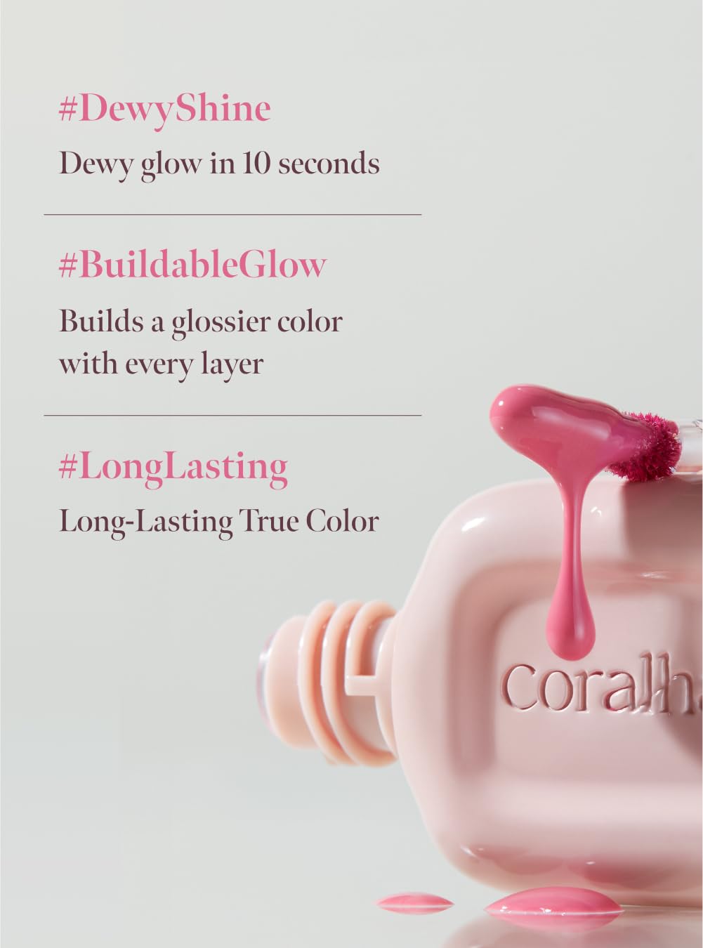 Dew Drop Tint #204 Rare 4.5g, Glossy, Lightweight Lip Stain, Glass-Like, High Shine, Moisturizing Lip Oil, Long Lasting Color, Hydrating Gloss, Dewy Finish, Korean Beauty Makeup - Image 3