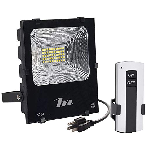 LED Flood Light 50W,Wireless RF Remote Control Waterproof Outdoor Spot Lights 5000lm Daylight