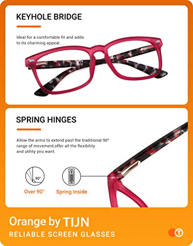 image for TIJN Blue Light Blocking Glasses for Women Men Clear Frame Square Nerd