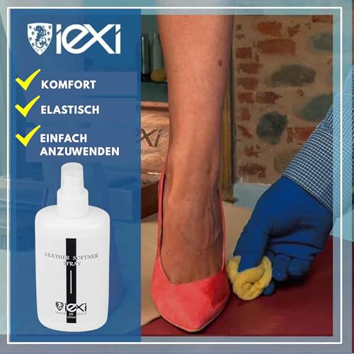 IEXI Leather Softner - Lederdehnerspray Gegen Enge Schuhe, 200ml Made in Italy - Dehnungsspray Schuhe - Instant-Stretch-Sprays machen echtes Leder (Glattleder, Wildleder, Nubuk)