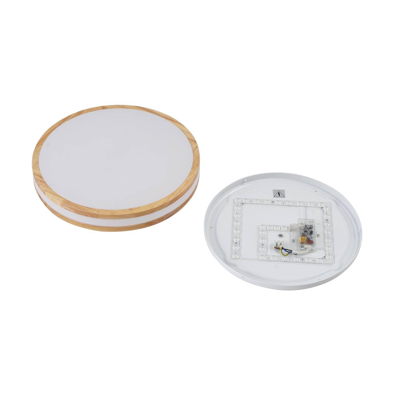 Lindby LED Deckenleuchte Emiva (Modern) aus Holz (1 flammig,) - Lampe Deckenlampe Wohnzimmerleuchte