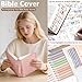Large Bible Bag with Bible Cover Case for Women, Quilted Church Tote Bag Book Carrying Case w/Shoulder Strap,Bible Study Supplies Journaling Kit Accessories Valentines Day Christian Gift for Women Her