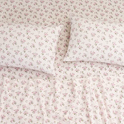 Enviohome 100% Cotton Percale Sheets Queen Size Set – Breathable, Crispy Cool Printed Floral Flat Sheet & Upto 16 Inch Deep Fitted Sheet & Pillowcases Bed Sheet Set For Girls - Sweet Ditsy Floral #TOP2
