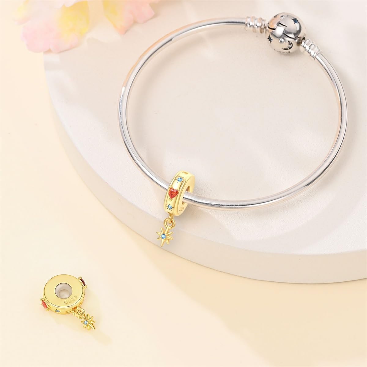 S925 Sterling Silver Gold Plated Charm Fit for Pandora Bracelet Original Pendant Bead Jewelry Gift for Her - Image 4
