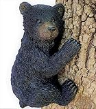 Black Bear on a Tree - Garden Decor/Yard Decorative Sculpture/Baby Bear Cub Tree Hugger Statue