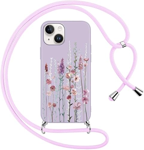 Foonary Funda con Cuerda para Apple iPhone 15 6,1", Carcasa Ultrafina Silicona A