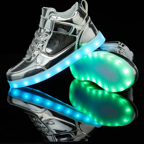 Image of SANYES LED Light Up Shoes for Men Women, USB Rechargeable High Top Glowing Sneakers, Luminous Dancing Shoes
