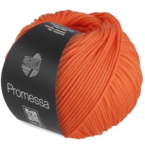 LANA GROSSA Promessa | Weich gefülltes Schlauchgarn aus Bio-Baumwolle und Polyamid | Handstrickgarn aus 70% Bio-Baumwolle & 30% Polyamid | 50g Wolle zum Stricken & Häkeln | 125m Garn FB30