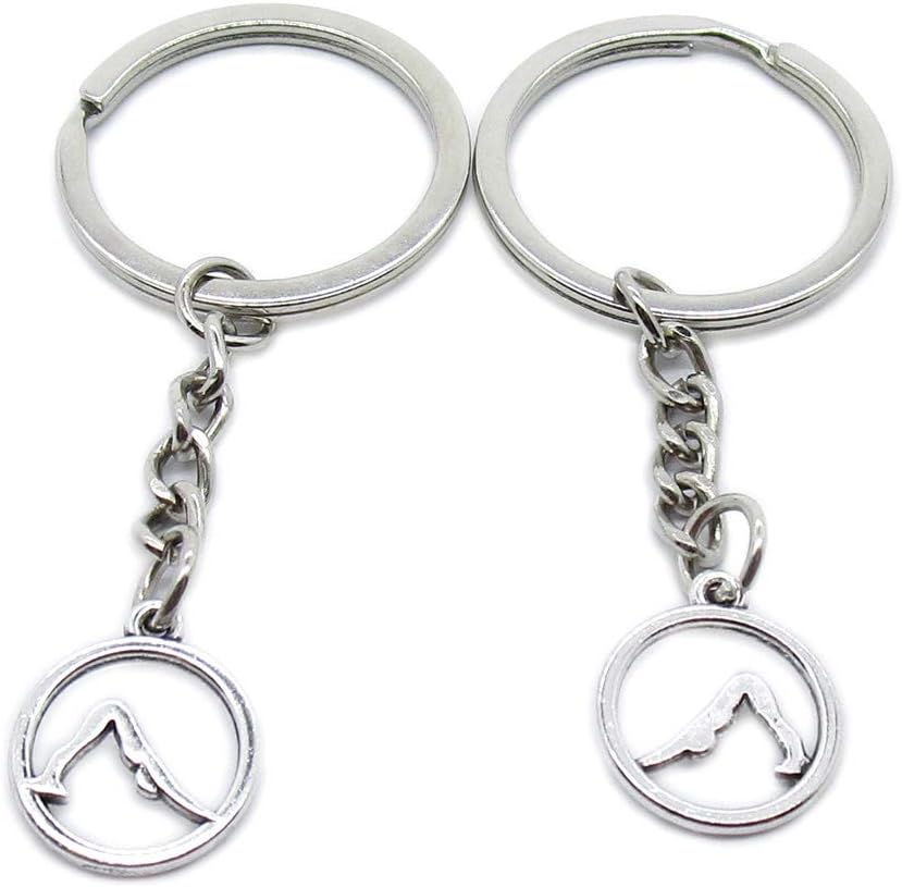 100 Pieces Keyring Keychain Wholesale Suppliers Jewelry Clasps UP5N3D Yoga Tag Sign