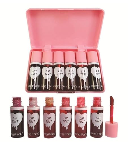 6-Color Lip Gloss Set, Hydrating Mini Liquid Lip Gloss, Moisturizing And Hydrating,Lasting Waterproof, Mirror Glass Lip, Multi-Purpose Liquid Lipstick And Blush, Non-Stick Cup High Color Development #TOP1