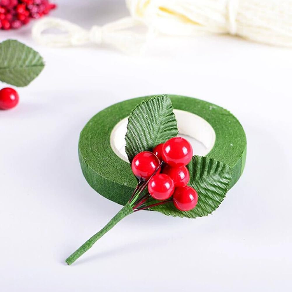 500 sztuk sztucznych czerwonych jagód, mini łodygi jagód, jagody, dekoracyjne gałązki z jagodami ostrokrzewu, na Boże Narodzenie, wesele, choinkę, wieniec z kwiatów, dekoracja DIY, 20 mm