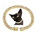 TDHLW Dog Chain Diamond Cuban Collar Walking Metal Chain Collar, Dog Chain Collar Walking Metal Chain Collar with Design Secure Buckle, for Small Dogs American Pitbull,Gold,12mm/24inch