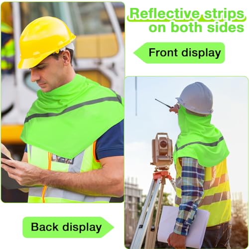 Image of Seematn 4 Pcs Balaclava Sun Men Face Mask UV Protection with Reflective Strip for Construction Work Neck Covers Summer