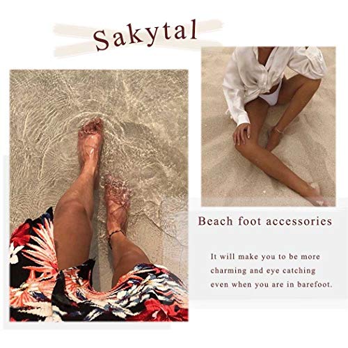 Sakytal Boho Pearl Anklet Layered Ankle Bracelets Beaded Scallop Pendant Foot Chain Jewelry For Women And Girls #TOP5