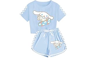 Cute Cartoon Cinnamoroll T-shirt and Shorts for Girls