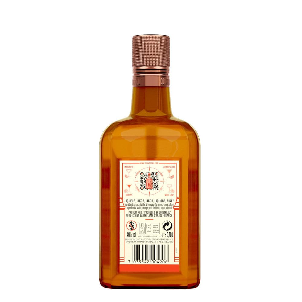COINTREAU - Licor de Naranja, para Cóctel, 40% Volumen de Alcohol, 70 cl