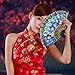 Rbenxia Spanish Floral Folding Hand Fan Flowers Pattern Lace Handheld Fans Size 9