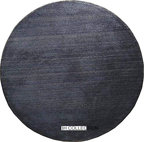 Image of Classical Look Plain Handmade Carpet with Super Soft & Pure Woolen Carpet for Your BEDROOMS & Living Room with 1 INCH Pile Height 6 X 6 FEET (180x180 cm) Round