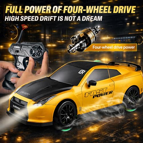 Image of TheLittleOnes 4x4 Rc Drifting Car - Rc Drift Cars High Speed Remote Control Drift Car 2.4GHz Remote Control Drift Stunt Off Road Cars 360 Rotation Toys For Kids & Adults Boys & Girls [TurboRally Pro]