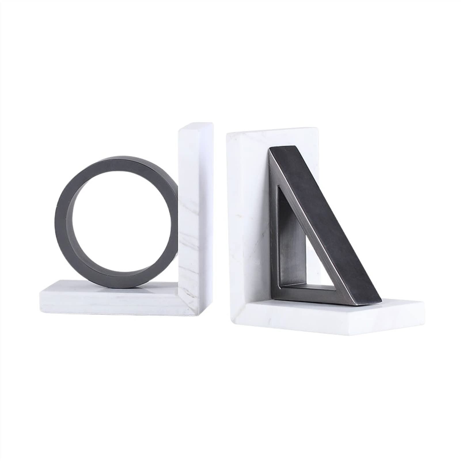 Sujetalibros de Lujo, Ligeros y Modernos, sujetalibros de mármol geométricos en Blanco y Negro, estantería de Estudio, Adornos Decorativos for Armario, sujetalibros sujetalibros