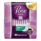 Poise Ultra Thins Light Absorbency Pads, 30 Count (Pack of 2)