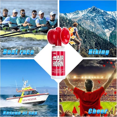 Image of Fingig Marine Boat Air Horn 1.4oz 6pcs, Hand Held Mini Safety Horn, Sports Starting, Loud Small Compressed Blow Fog Dog Air Horn,Repels Wild Animals,Protect Yourself & Your pet, Stops Attacks(Red)