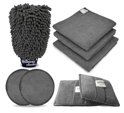 SOFTSPUN Microfiber Chenille & SingleSide Gloves 1700GSM & 2 Roun...