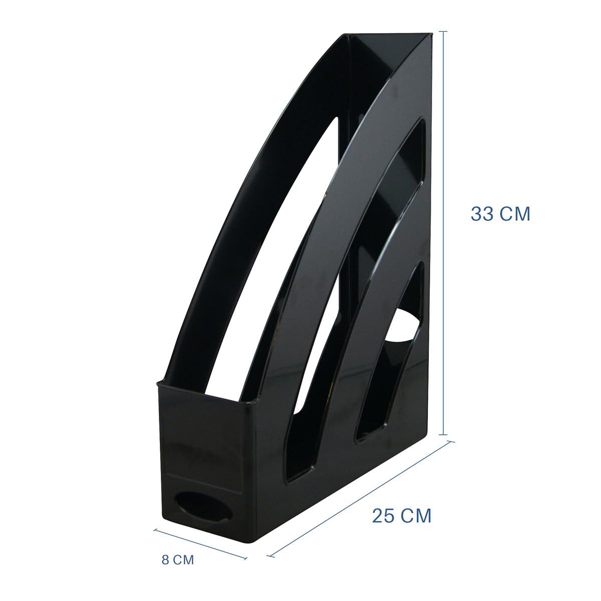 Waytex Lot de 4 Portes Revues A4 Organiseur Vertical de Bureau matière Plastique rigide - Noir