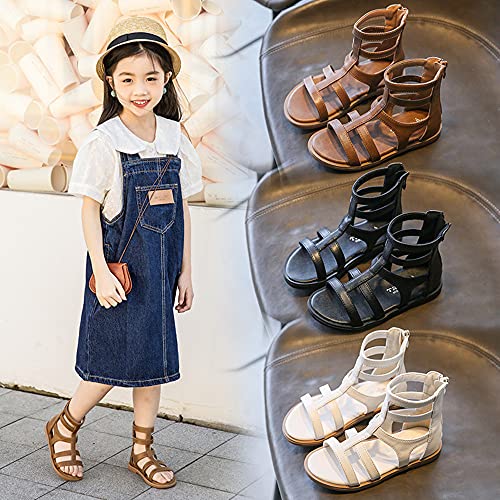 Toddler Little Girls Summer Zipper Open Toe Gladiator Sandals Fashion Summer Boots Dress Flats3