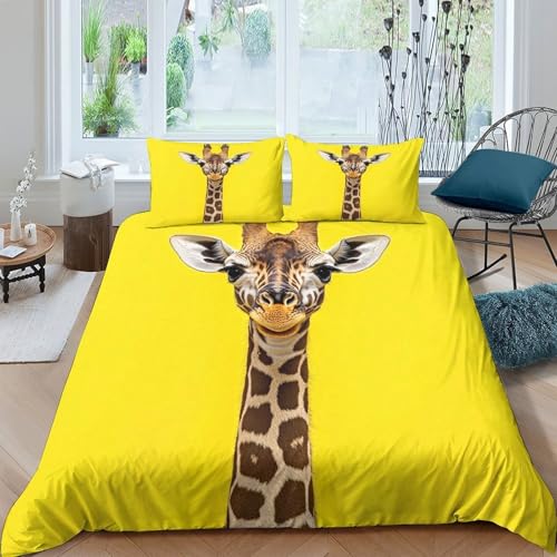Parure de lit ginkgo housse de couette bleu microfibre 200x200cm