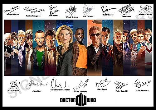 Doctor Who Impression dédicacée Docteurs Who Format A4 29,7 cm x 21 cm