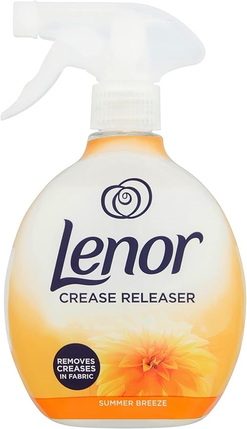 LENOR Crease Spray anti-plis pour éliminer les plis dans le tissu, Brise d'été, 500 ml, Aérosol, Adoucissant textile