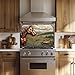 Tempered Glass Backsplash for Kitchen, Rustic Horse Glass Backsplash, Backsplash for Kitchen Wall, Rustic Kitchen Backsplash, Easy to Install Stove Backsplash