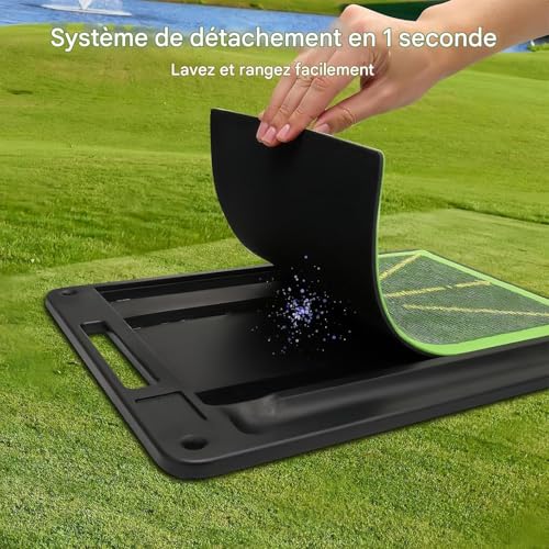 Tapis de swing golf avec détection de trajectoire et putting green complet
