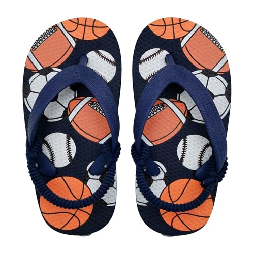 Image of Boys Girls Strap Flip Flops Sandals Cute Cartoon Unicorn Shark Toddler Flip Flop Kids Pool Beach Flat Slide Summer Water Shoes