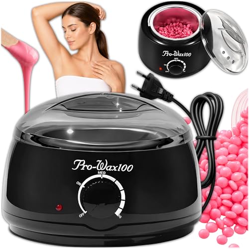 KRUMAD Wachsgerät zur Haarentfernung Set 100W Wachswärmer mit Temperaturregler Wax Maschine Waxing Kit für Enthaarungswachs Warmwachsgerät für Studio und kontrollierte Anwendung zu Hause