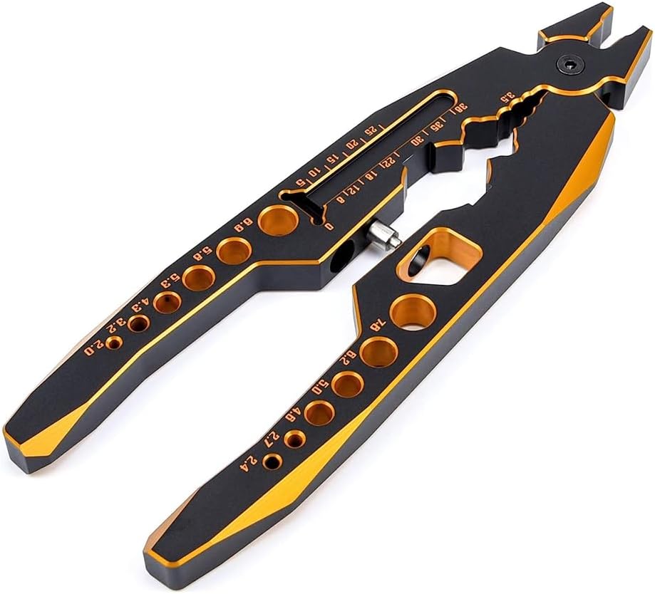 KingVal 4PCS Wrench 3.0/3.2/3.5/3.7/4.0/5.0/5.5/6.0mm Turnbuckle Nut Ball Joint Remover with Multifunction RC Shock Absorber Plier for RC Car Boat Model Repair Tool Kit