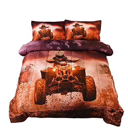 A Nice Night Modern Mountain Biking Driver,Hobby Activity Concept Design, Exotic Sports Comforter