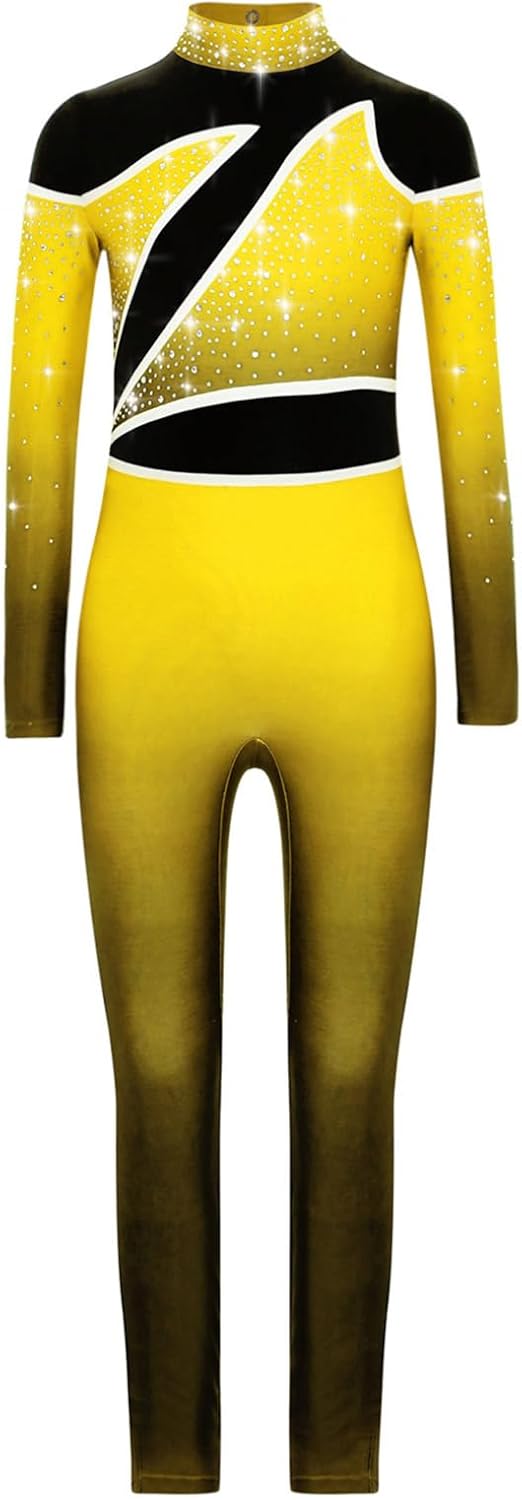 YiZYiF Kids Girls Full Body Jumpsuit Tumbling Outfit Tank Ballet Unitard Athletic Bodysuit Gymnastics Leotard