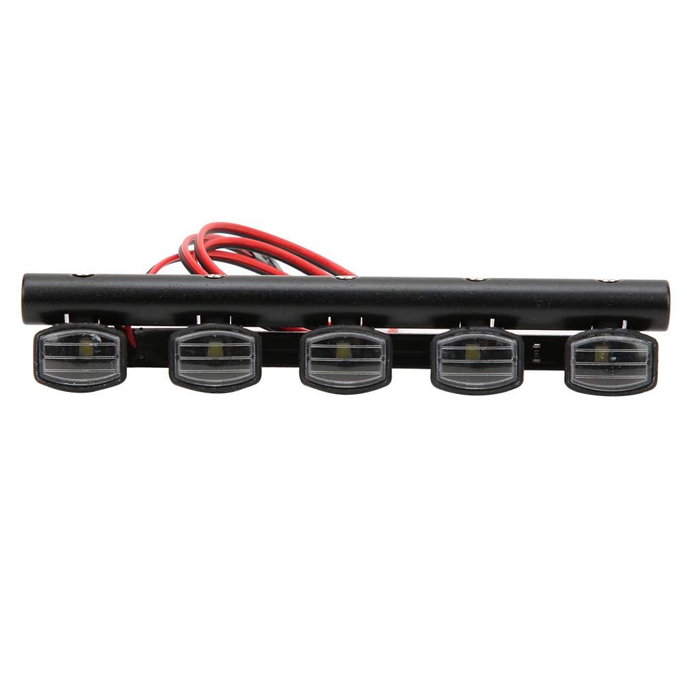 Dilwe RC Roof Bulb Lights, 1:10 Scale RC Crawler Car Roof Light Bar Spotlights Accessory with 90046 SCX10 Pull Car(5LED)