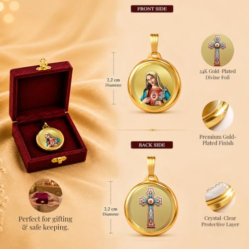 Image of DIVINITI 24K Gold Plated Double-Sided Religious Pendant with Premium Gift Box, Spiritual Locket for Men & Women, Devotional Jewellery for Gifting & Everyday Wear
