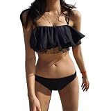 [§ＰＣ∞ＰｅｔｉｔＣｅｌｅｂ] [Petit Celeb] レディース フィットネス ビキニ フィットネス水着 可愛い水着 かわいい ワンピース リゾート フリル モノキニ レースアップ [並行輸入品]
