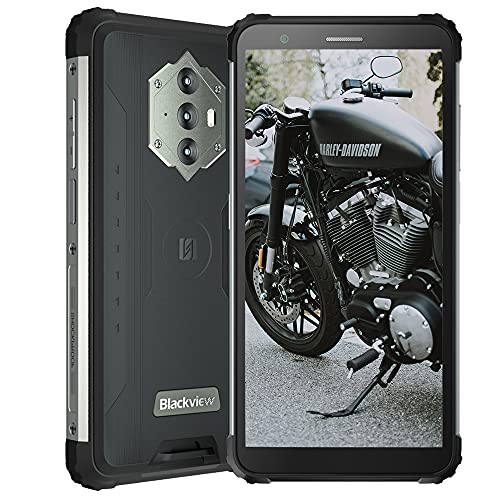 Blackview BV6600 (2022), 5,7' Android 10 4G Smartphone, 8580 mAh Akku, 4 GB RAM 64 GB ROM, 16 MP + 8 MP Kamera, IP68 Robusto Cellulare Rresistente， NFC Dual SIM GPS FM Nero